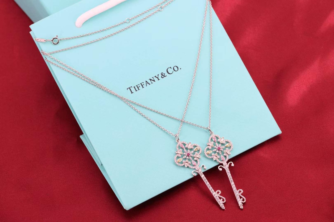 Tiffany & Co. Tiffany&Co. key 彩钻钥匙项链