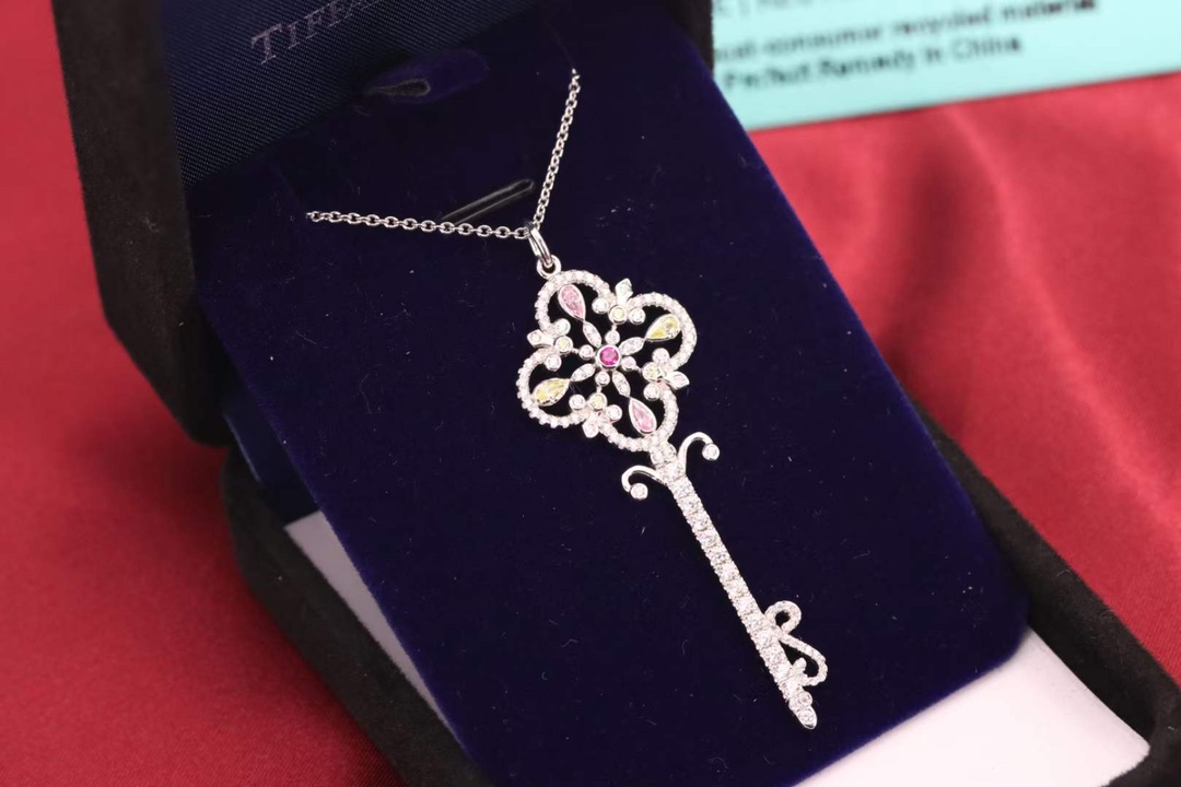 Tiffany & Co. Tiffany&Co. key 彩钻钥匙项链
