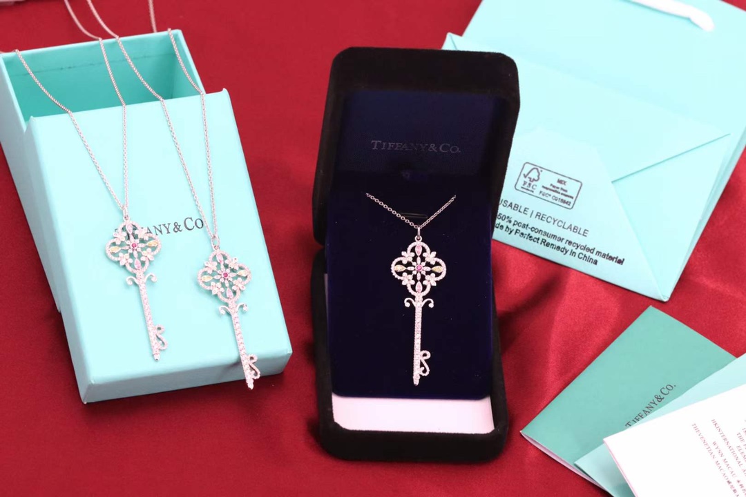 Tiffany & Co. Tiffany&Co. key 彩钻钥匙项链