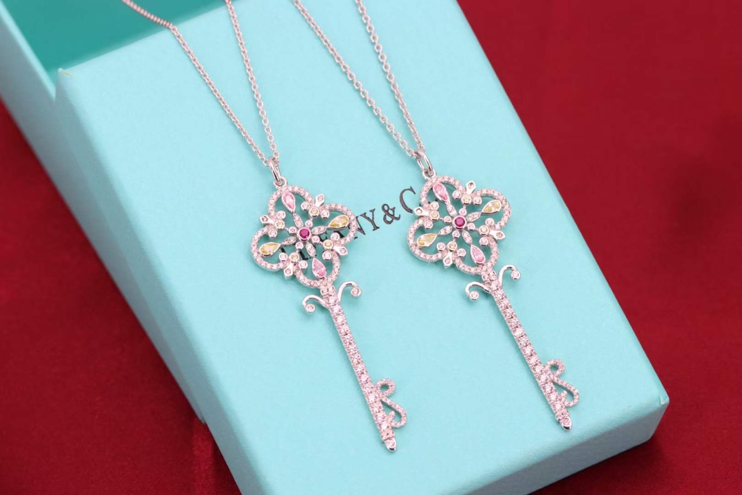 Tiffany & Co. Tiffany&Co. key 彩钻钥匙项链