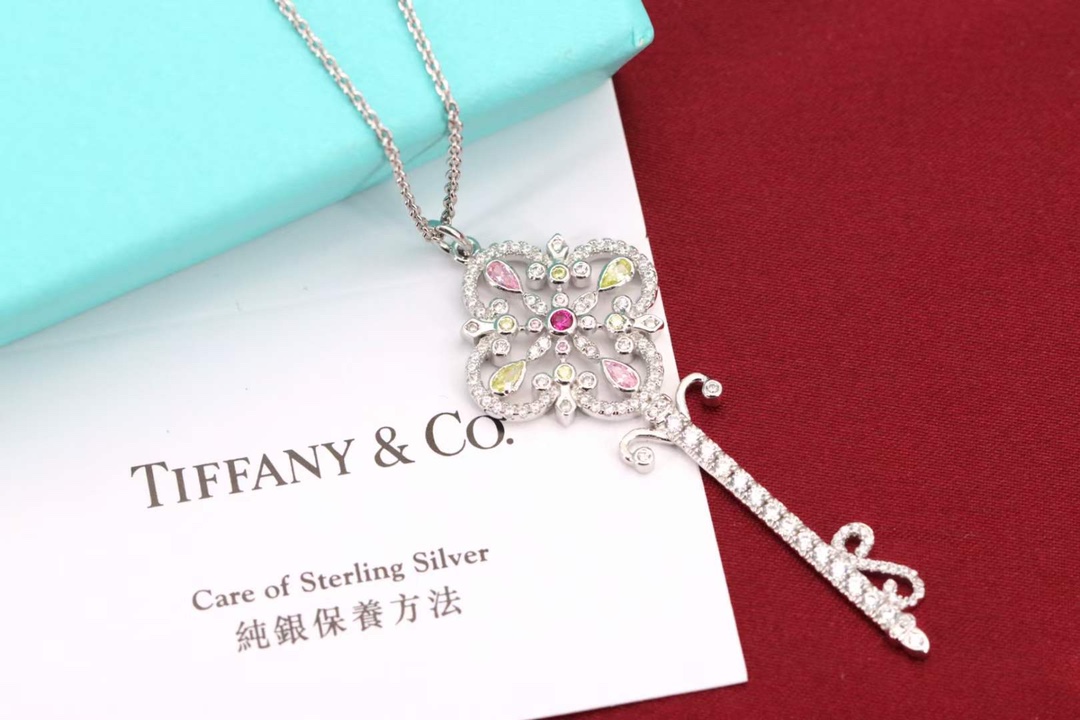 Tiffany & Co. Tiffany&Co. key 彩钻钥匙项链