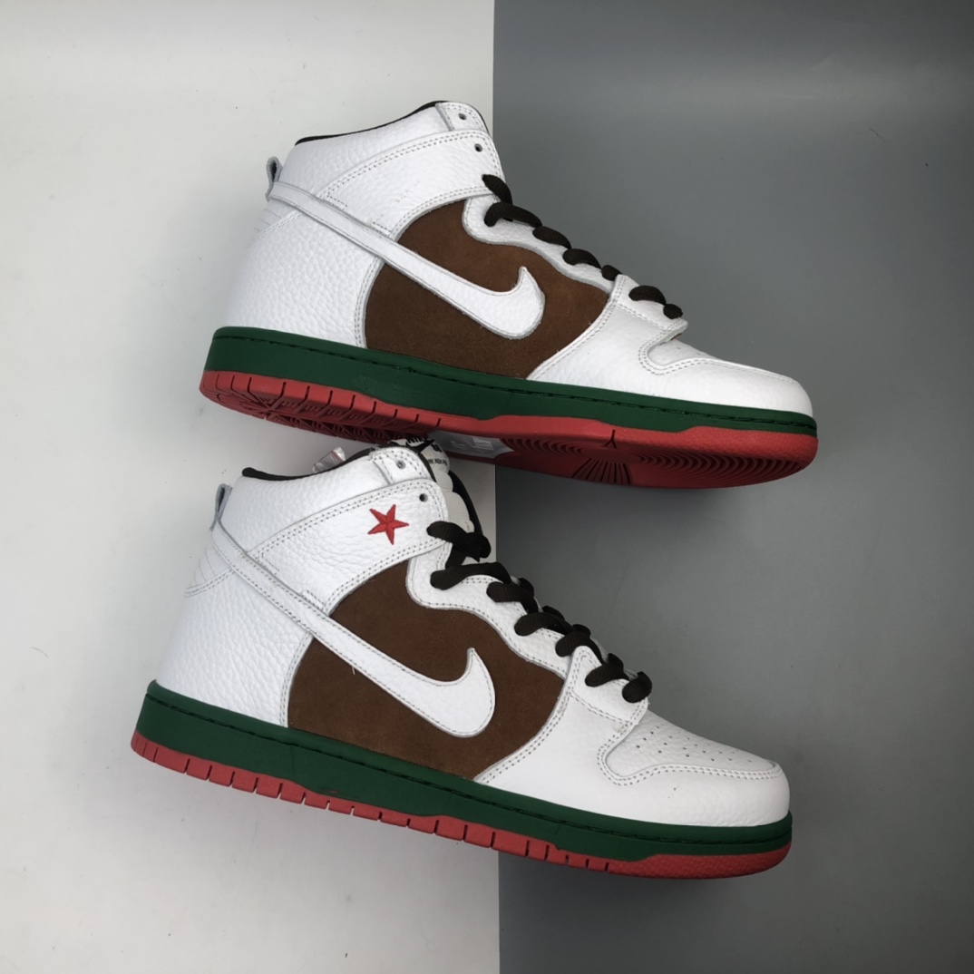 360 NK SB Dunk High Pro Premium”Cali/31st State” 白绿棕喜力2014加州限定 扣篮系列高帮休闲运动滑板板鞋 313171-201