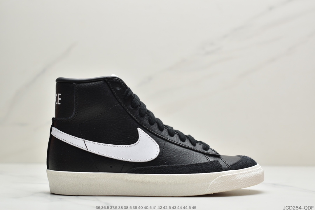 180 耐克Nike Blazer Mid '1977 Vintage Leather WE经典开拓者高帮百搭休闲运动板鞋“黑白钩”BQ6806-002