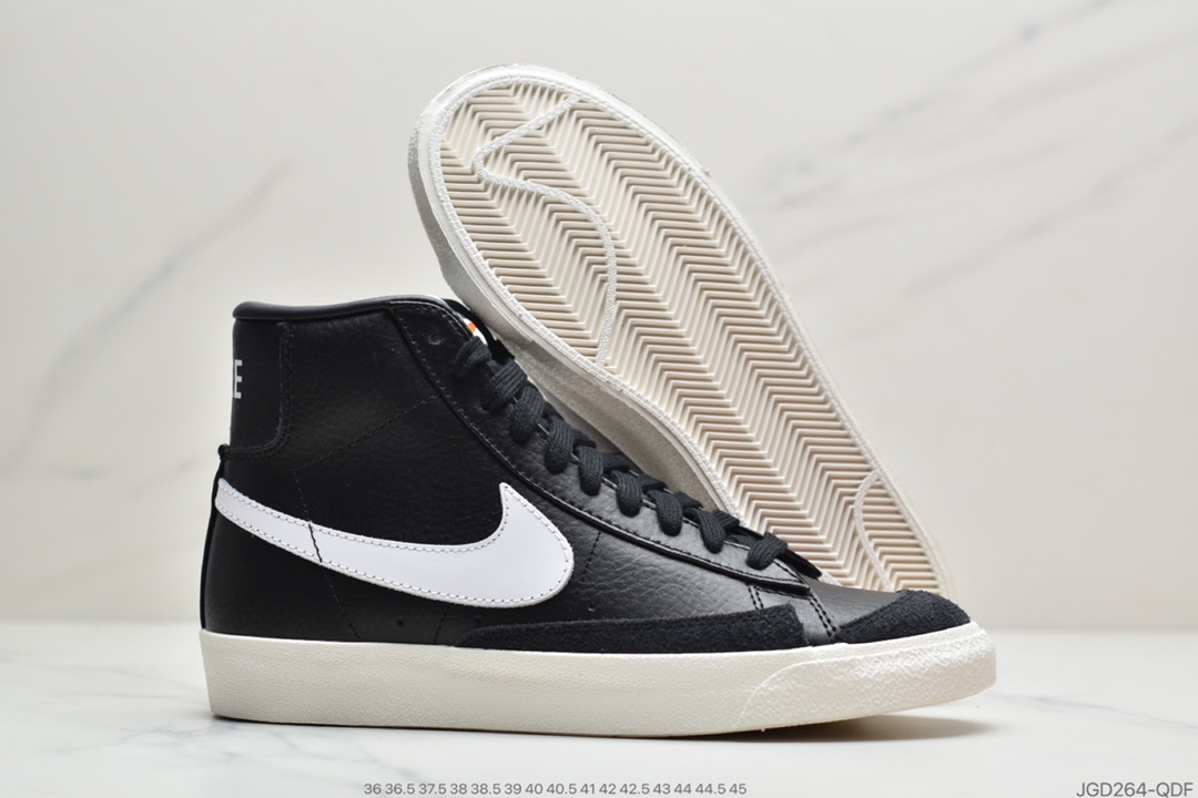 180 耐克Nike Blazer Mid '1977 Vintage Leather WE经典开拓者高帮百搭休闲运动板鞋“黑白钩”BQ6806-002