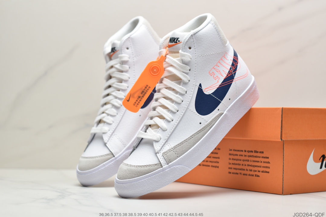 180 耐克Nike Blazer Mid '1977 Vintage Leather WE经典开拓者高帮百搭休闲运动板鞋“黑白钩”BQ6806-002
