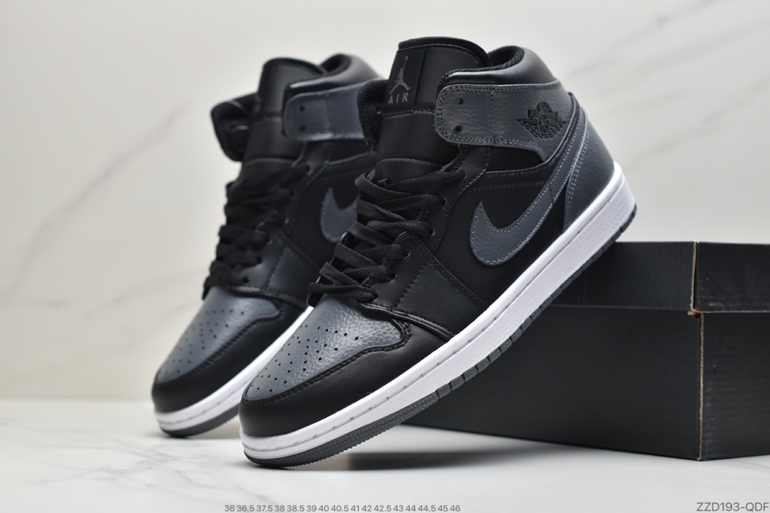 240 公司级Air Jordan 1 Mid “Dark Grey”小影子灰原厂内置气垫魔块554724-041