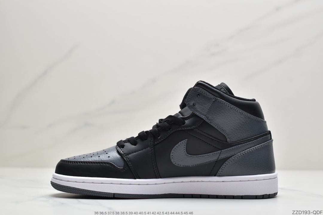 240 公司级Air Jordan 1 Mid “Dark Grey”小影子灰原厂内置气垫魔块554724-041