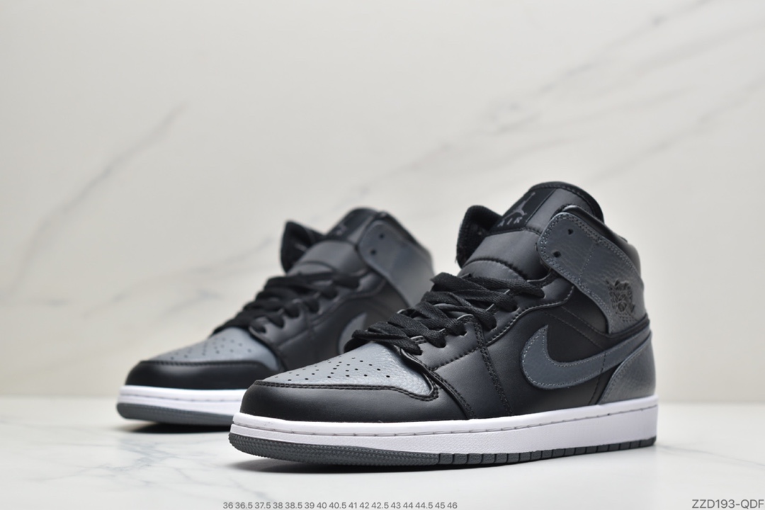 240 公司级Air Jordan 1 Mid “Dark Grey”小影子灰原厂内置气垫魔块554724-041
