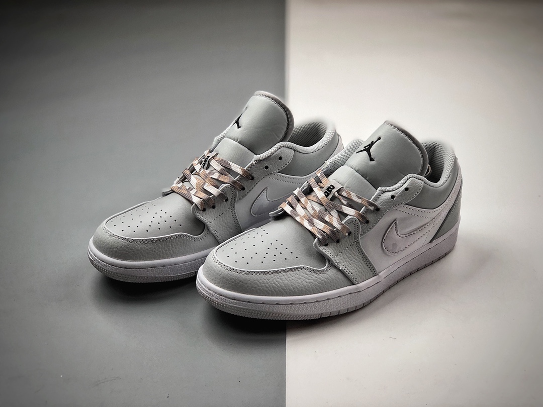 200  AJ1 乔1 乔丹1代低帮 Air Jordan 1 Low “Camo”迷彩勾乔1低帮灰色DC9036-100
