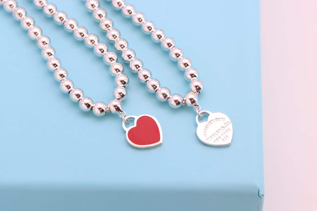 Tiffany & Co. Tiffany&Co . 红心圆珠纯银手链