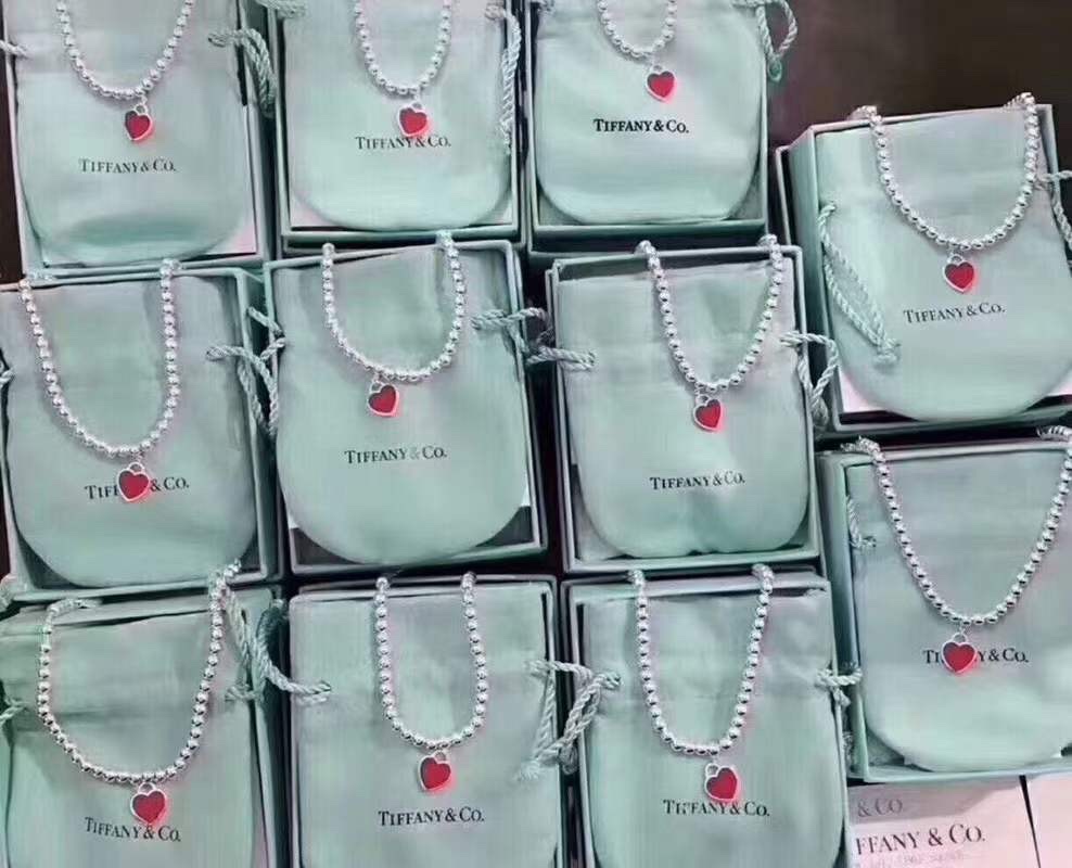 Tiffany & Co. Tiffany&Co . 红心圆珠纯银手链