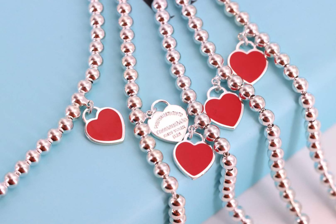 Tiffany & Co. Tiffany&Co . 红心圆珠纯银手链
