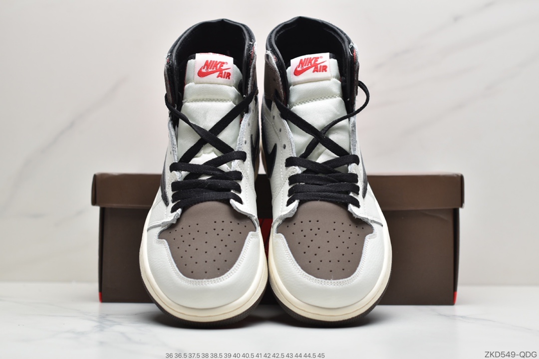 260 公司级Travis Scott x Air Jordan AJ1 High OG TS SP 联名深棕白面倒勾 CD4487-100