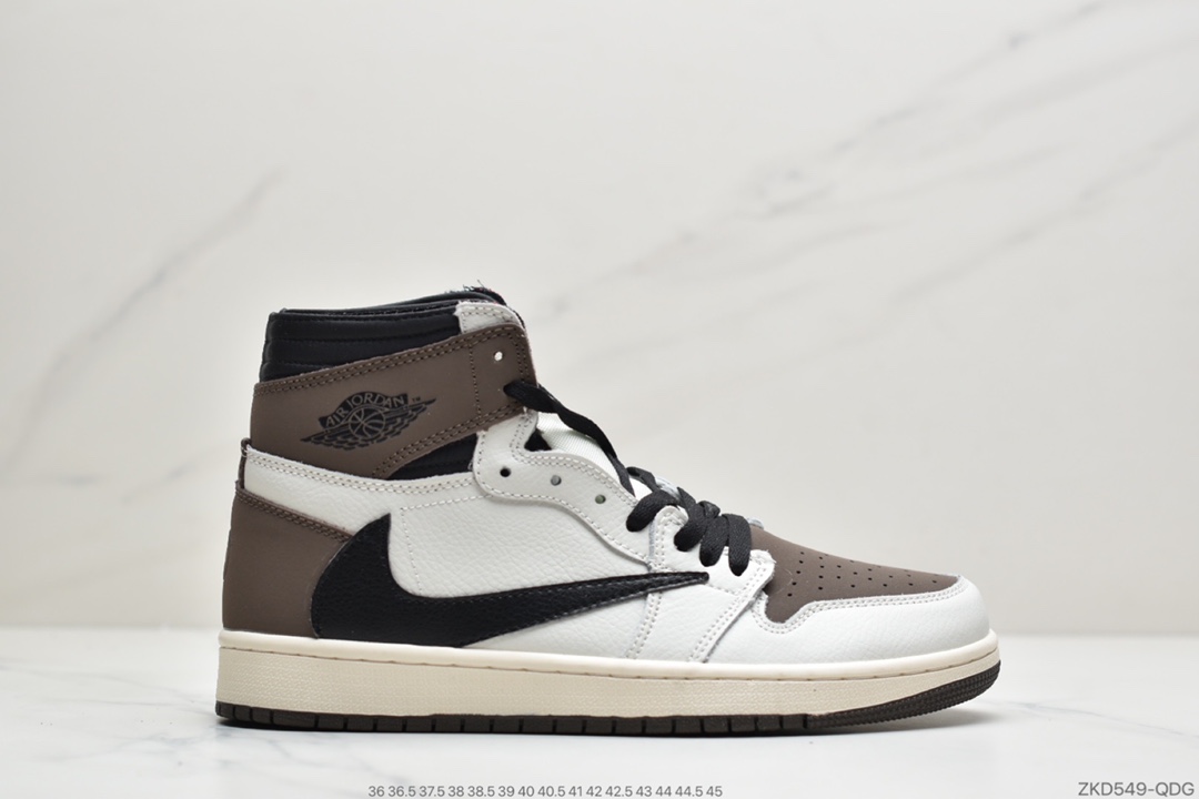 260 公司级Travis Scott x Air Jordan AJ1 High OG TS SP 联名深棕白面倒勾 CD4487-100