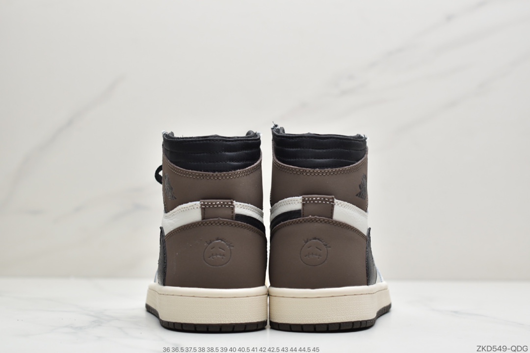 260 公司级Travis Scott x Air Jordan AJ1 High OG TS SP 联名深棕白面倒勾 CD4487-100