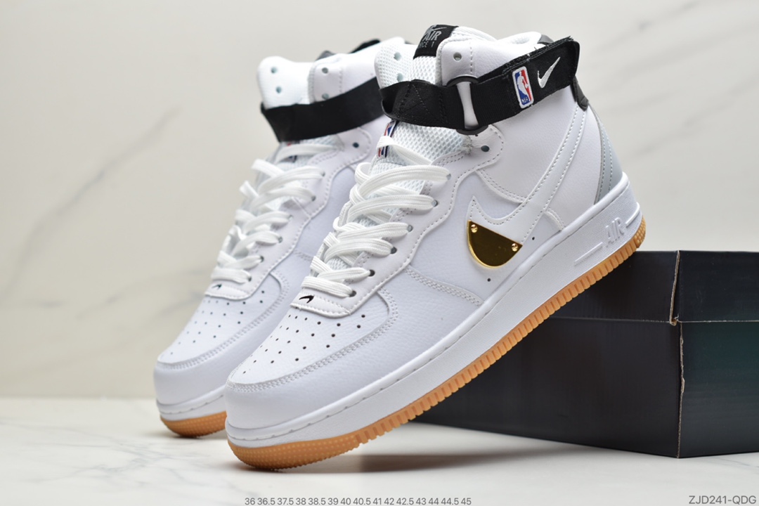 220 公司级耐克Nike Air Force  1 high “NBA” PACK 白黑  空军一号高帮百搭休闲运动板鞋CT2306-100