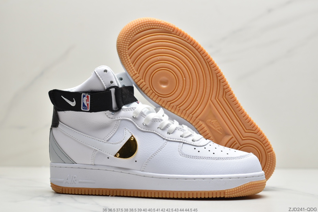 220 公司级耐克Nike Air Force  1 high “NBA” PACK 白黑  空军一号高帮百搭休闲运动板鞋CT2306-100