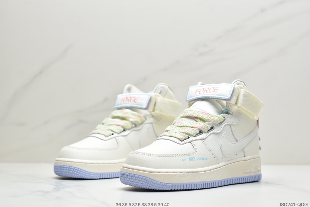 200 公司级空军 高帮 独角兽 少女系列 魔术贴 Nike Air Force 1 Mid 独角兽空军一号联名款CQ4810-111