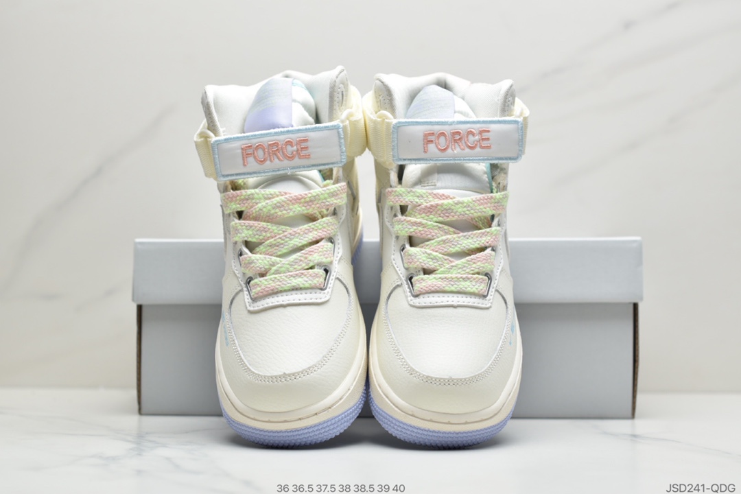 200 公司级空军 高帮 独角兽 少女系列 魔术贴 Nike Air Force 1 Mid 独角兽空军一号联名款CQ4810-111
