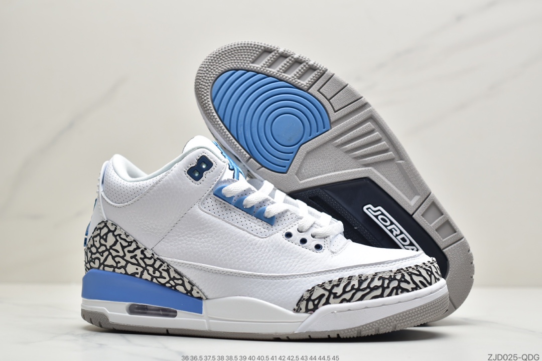 240 公司级Air Jordan 3 “UNC” 北卡蓝 AJ3 乔丹3代 aj3 乔3 白蓝 CT8532-104