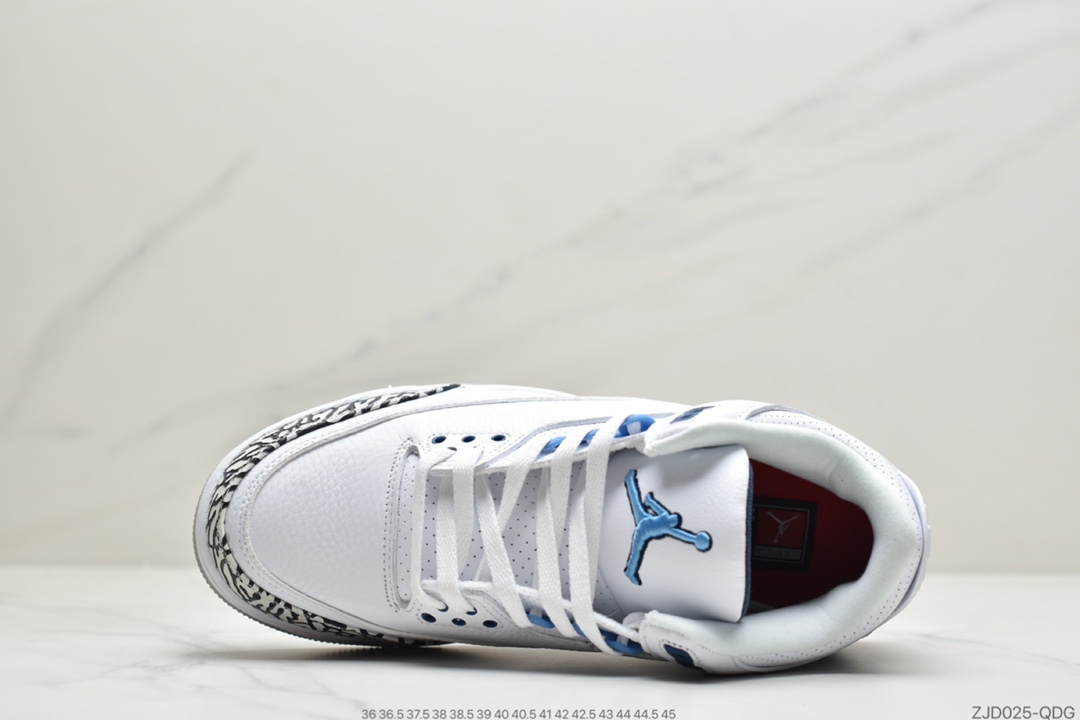 240 公司级Air Jordan 3 “UNC” 北卡蓝 AJ3 乔丹3代 aj3 乔3 白蓝 CT8532-104