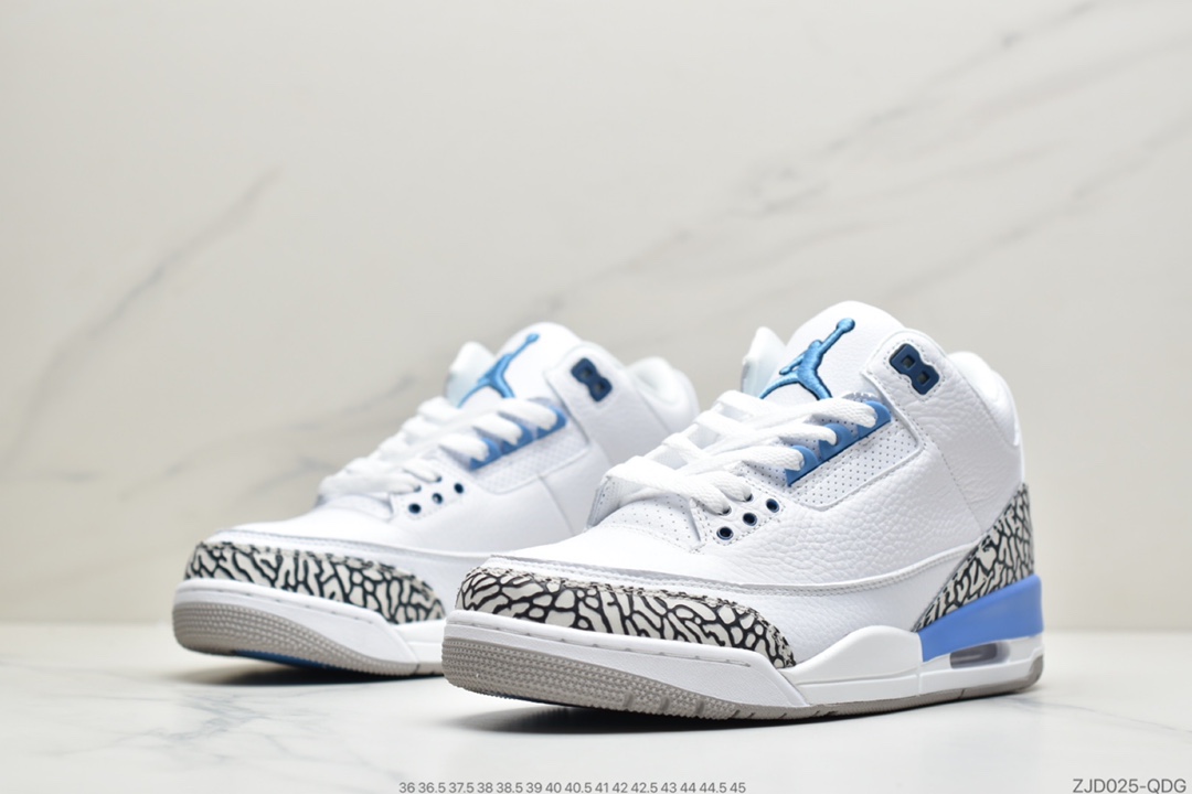240 公司级Air Jordan 3 “UNC” 北卡蓝 AJ3 乔丹3代 aj3 乔3 白蓝 CT8532-104