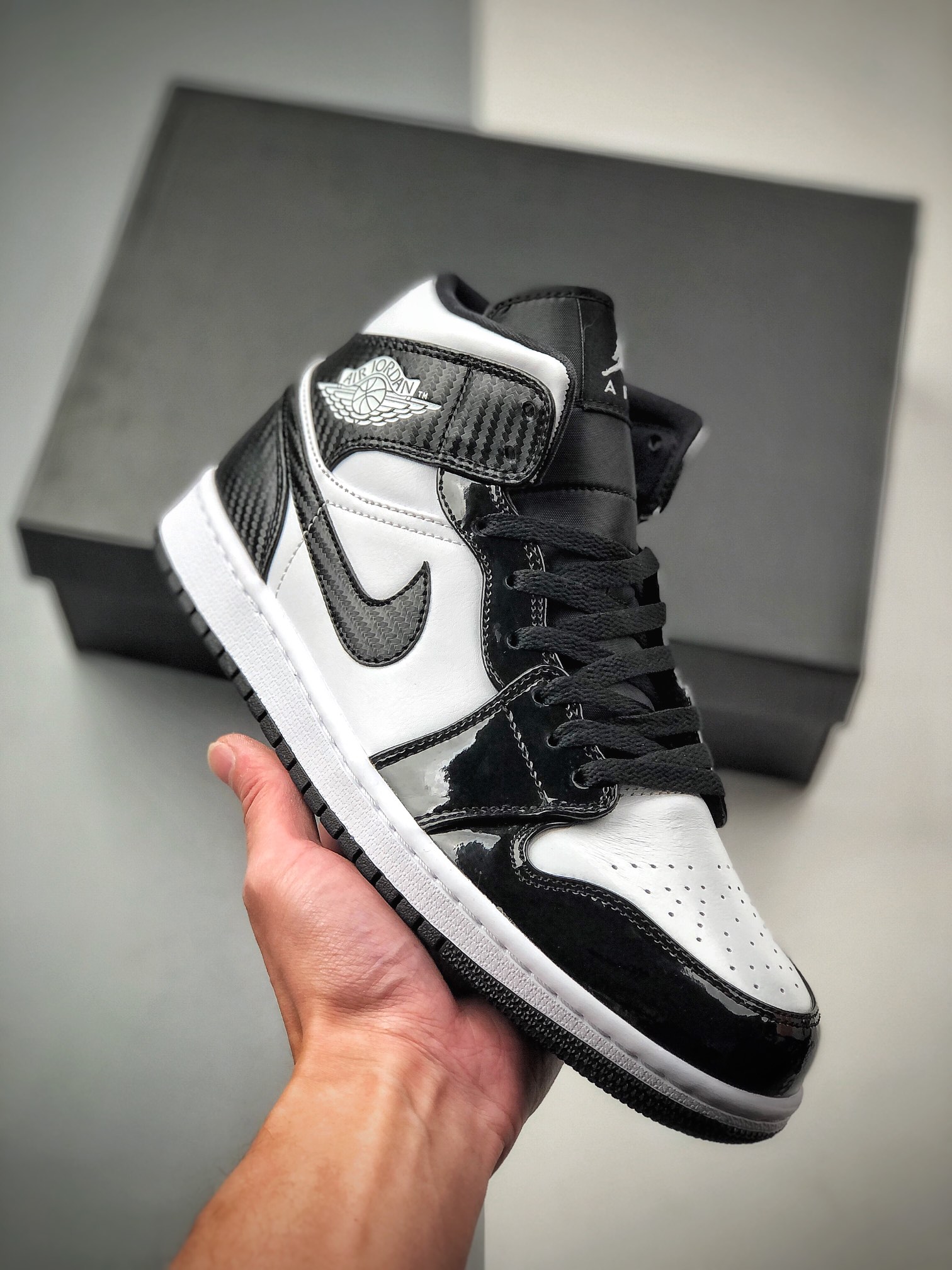 Air Jordan 1 Mid "All-star" All-Star blanco y negro charol, la mejor versión actual del mercado, se lanza gradualmente.…