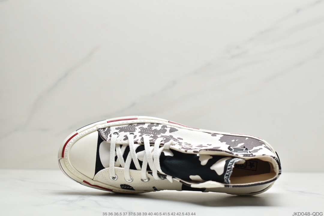160 Brain Dead x Converse Chuck Lift 1970 Hi 2.0厚底解构拼接复刻高帮百搭休闲运动板鞋“经典黑米白”170549C