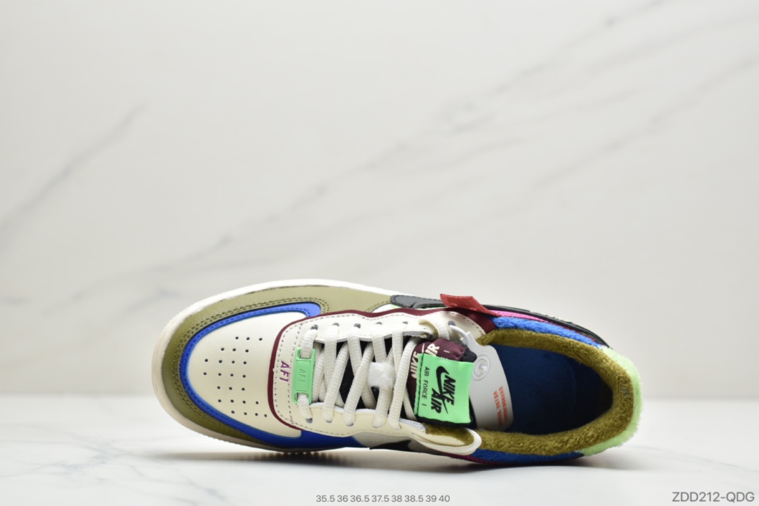 220 公司级耐克 NK WMNS Air Force 1 Shadow灰褐轻量增高低帮百搭板鞋”拼接马卡龙” CT1985-500