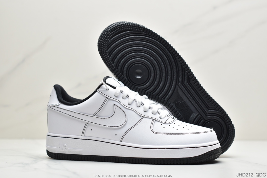 190 公司级耐克Nike Air Force 1’07”Summit White”空军一号经典低帮百搭休闲运动板鞋“皮白草绿缝线”CV1724-103