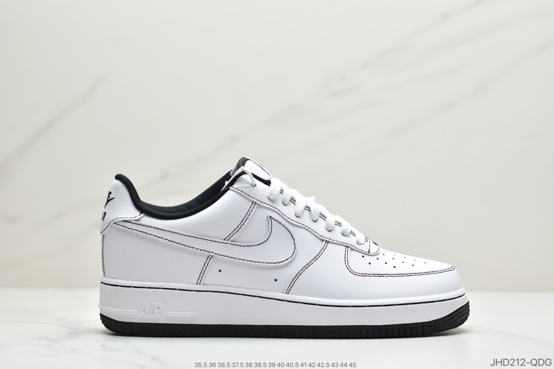 190 公司级耐克Nike Air Force 1’07”Summit White”空军一号经典低帮百搭休闲运动板鞋“皮白草绿缝线”CV1724-103