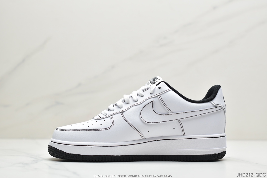 190 公司级耐克Nike Air Force 1’07”Summit White”空军一号经典低帮百搭休闲运动板鞋“皮白草绿缝线”CV1724-103