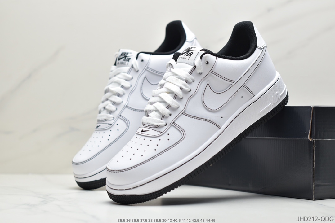 190 公司级耐克Nike Air Force 1’07”Summit White”空军一号经典低帮百搭休闲运动板鞋“皮白草绿缝线”CV1724-103