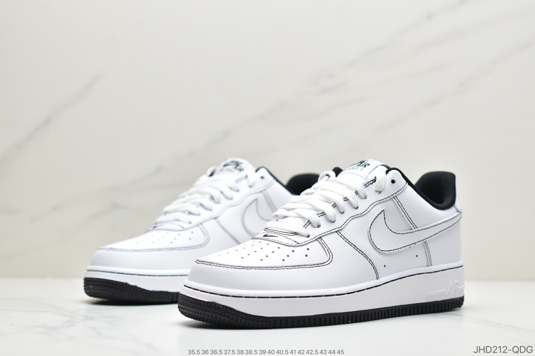 190 公司级耐克Nike Air Force 1’07”Summit White”空军一号经典低帮百搭休闲运动板鞋“皮白草绿缝线”CV1724-103