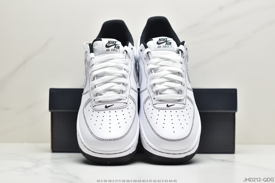 190 公司级耐克Nike Air Force 1’07”Summit White”空军一号经典低帮百搭休闲运动板鞋“皮白草绿缝线”CV1724-103