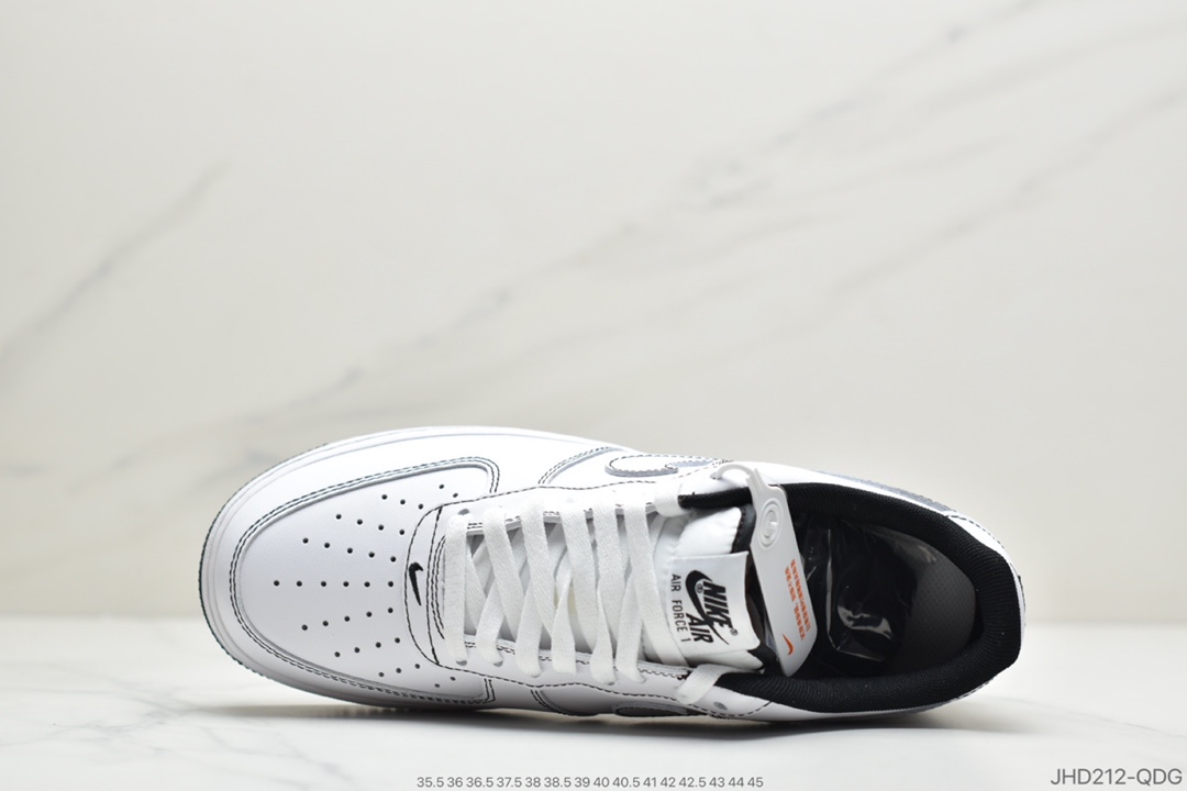 190 公司级耐克Nike Air Force 1’07”Summit White”空军一号经典低帮百搭休闲运动板鞋“皮白草绿缝线”CV1724-103
