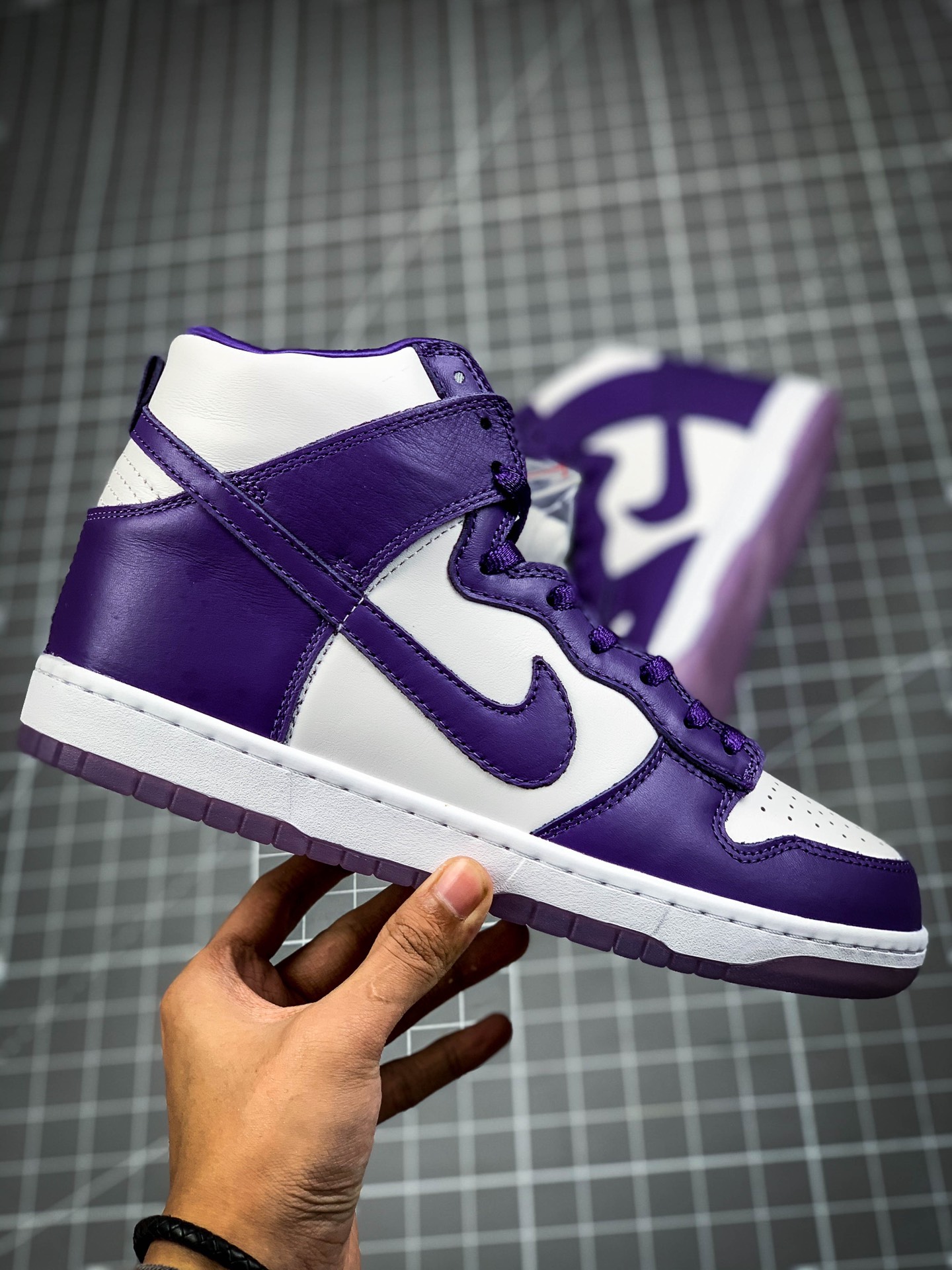 400 Nike SB Dunk High”Pure Platinum” 白紫扣篮系列高帮休闲运动滑板板鞋DC5382-100