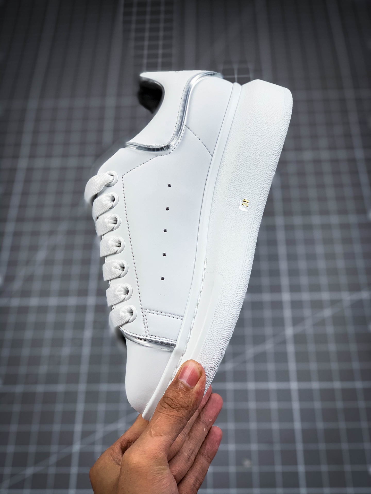 480 顶级独家代购版芯片可扫 Alexander McQueen/亚历山大麦昆 松糕鞋厚增底高小白鞋/全白 42 43 44