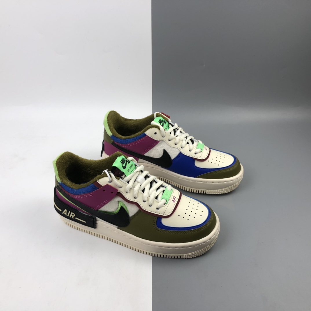 220 Nk Air Force 1 Shadow 空军一号加绒 马卡龙卡其灰轻量增高低帮百搭板鞋 CT1985-500