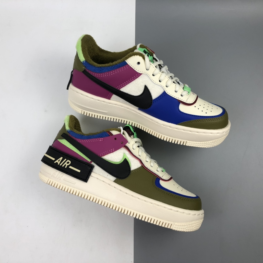 220 Nk Air Force 1 Shadow 空军一号加绒 马卡龙卡其灰轻量增高低帮百搭板鞋 CT1985-500