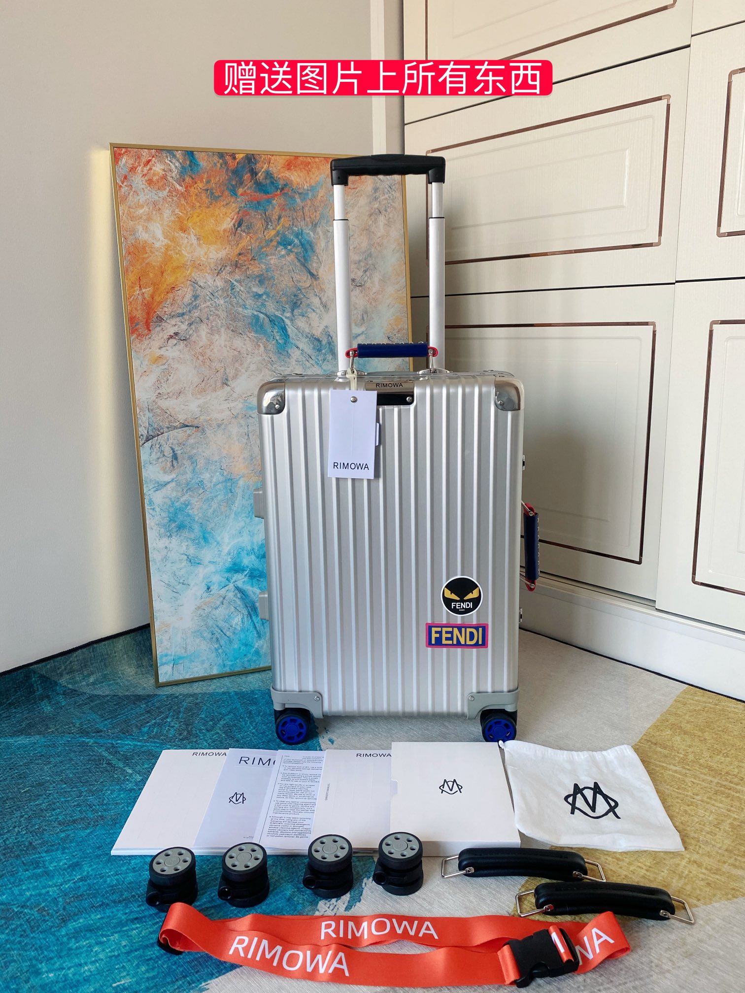 Rimowa nuevo modelo de mostrador anual, asa de cuero de colores, etiqueta colgante de la versión correcta, ma…