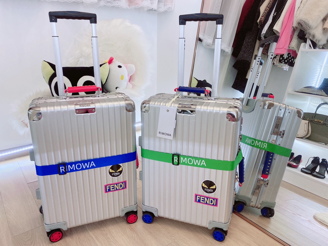 Rimowa nuevo modelo de mostrador, asa de cuero de colores, etiqueta colgante de la versión correcta, manija elástica, c…