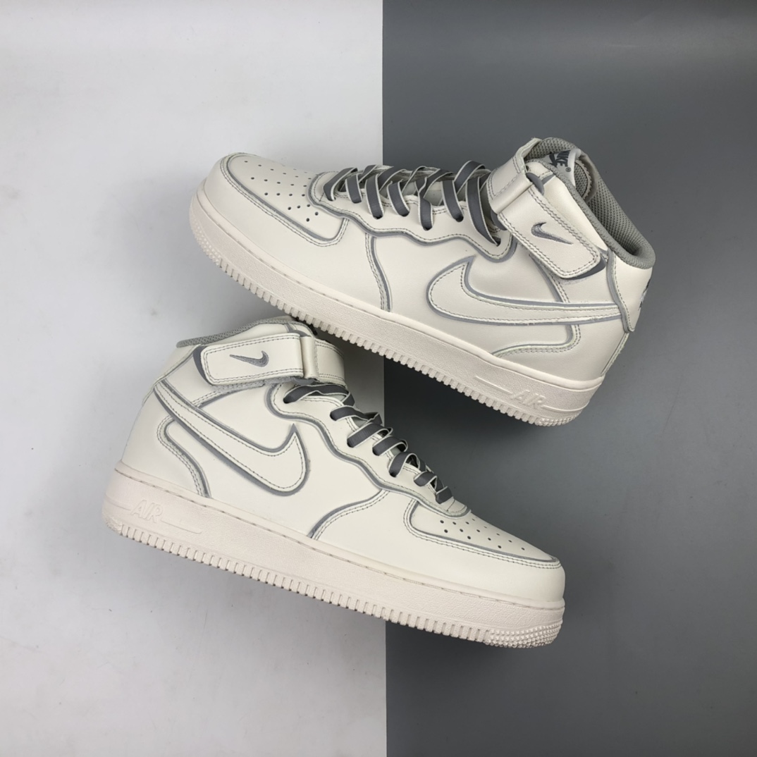 260 Nk Air Force 1 '07 Mid 米白灰“夜魔侠”空军一号中帮运动休闲板鞋 AQ1218-118