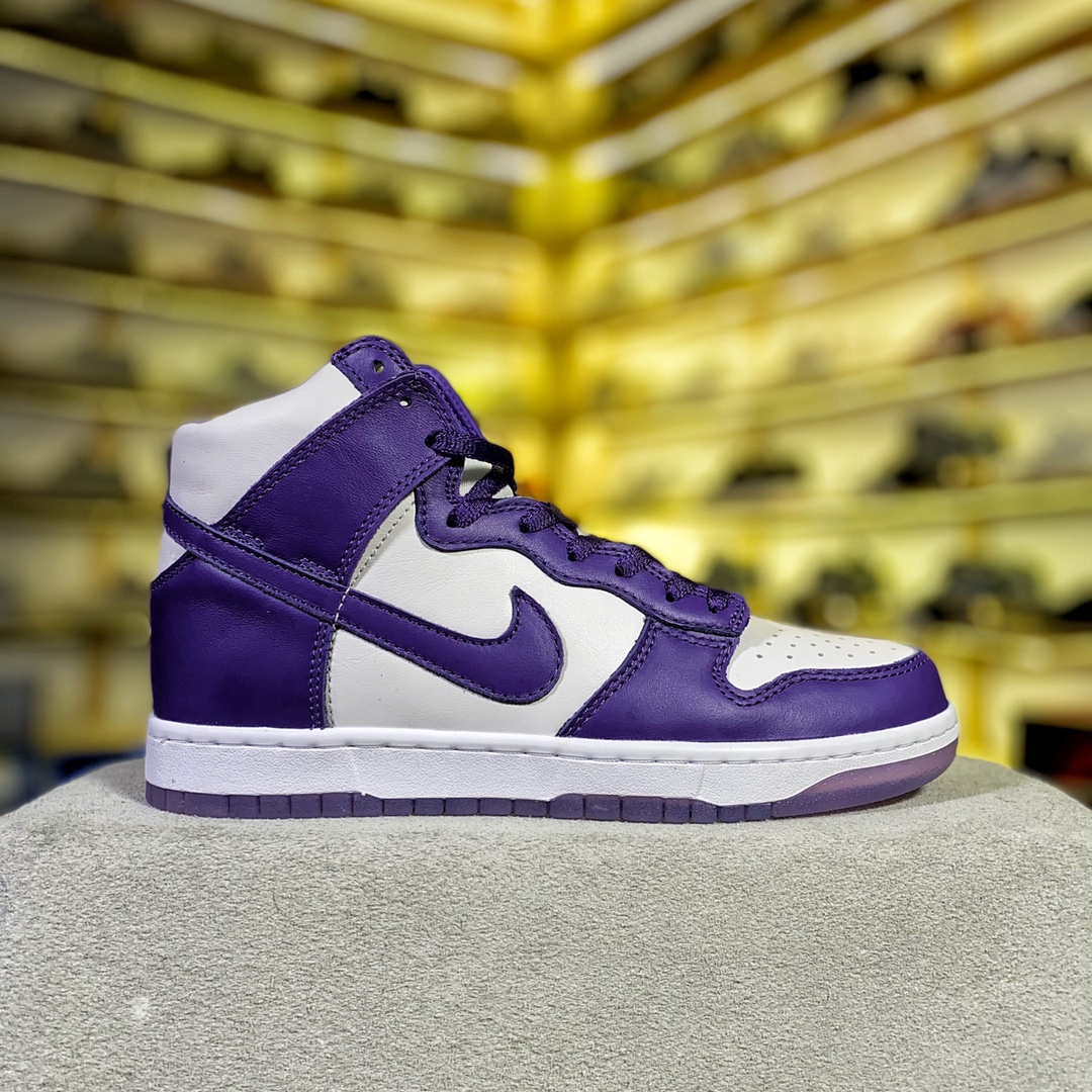 F5  Dunk高帮白紫 纯原纯原生产线出品品质天花板货号：DC5382- F5 尺码：36-46带半码