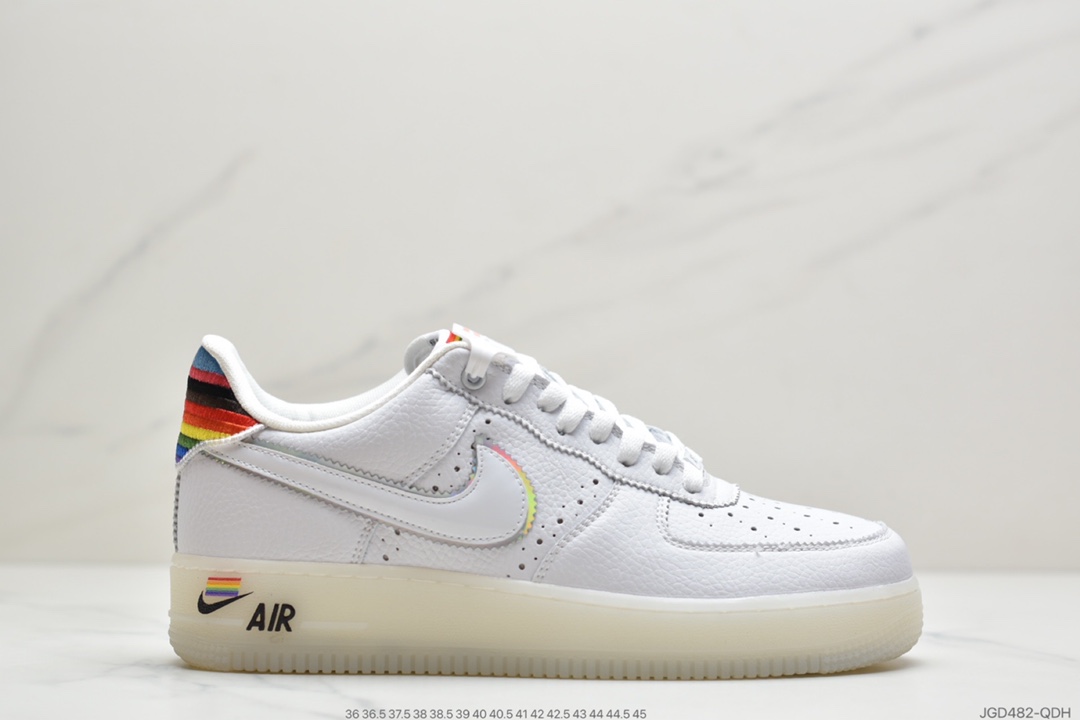 180 公司级耐克Nike Air Force 1 Low 白镭射 空军一号百帮低搭休闲运板动鞋 CV1724-104