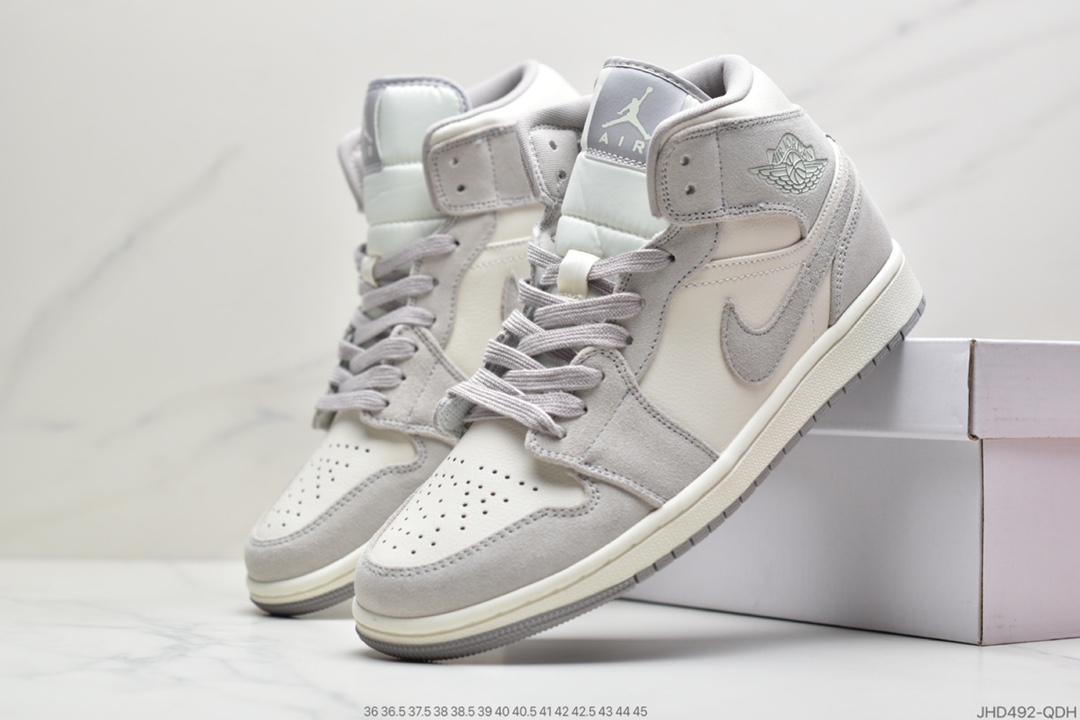 190 耐克 Nike Air Jordan 1 Mid 灰色脚趾中帮 554724-092