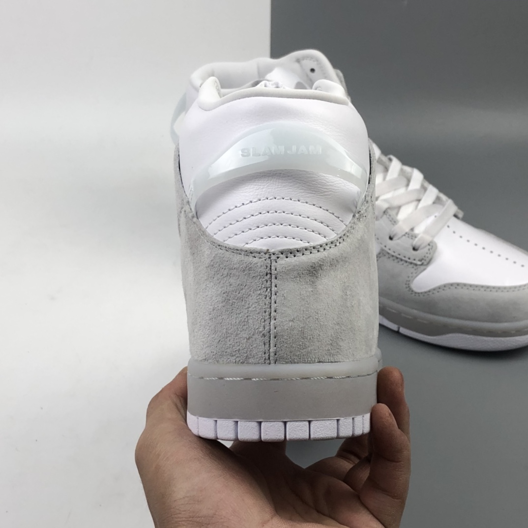 400  Slam Jam x Nk Dunk High 联名系列全头层皮高帮休闲滑板鞋 DA1639-100