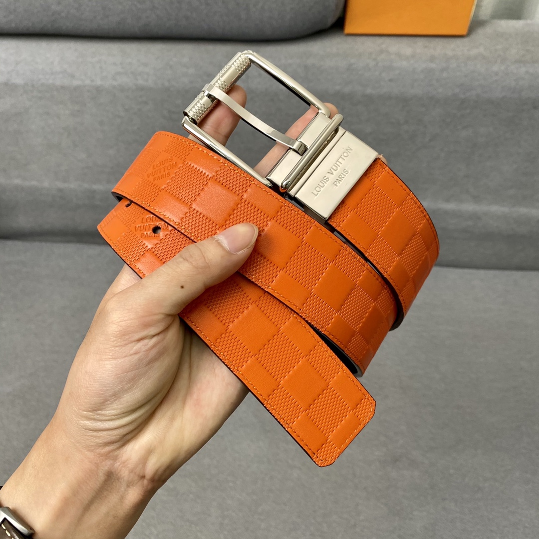 Louis Vuitton Belts Lattice Calfskin Cowhide