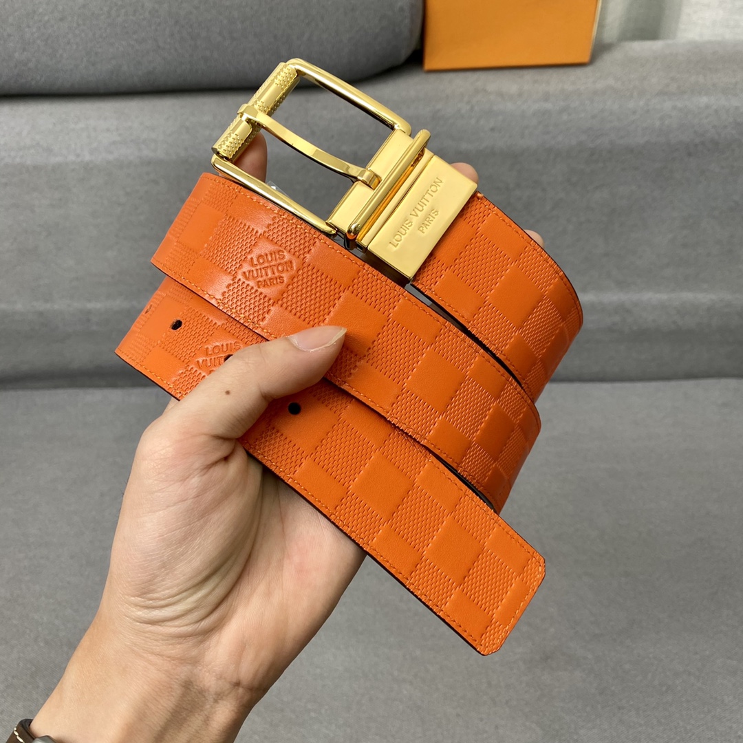 Louis Vuitton Belts Lattice Calfskin Cowhide