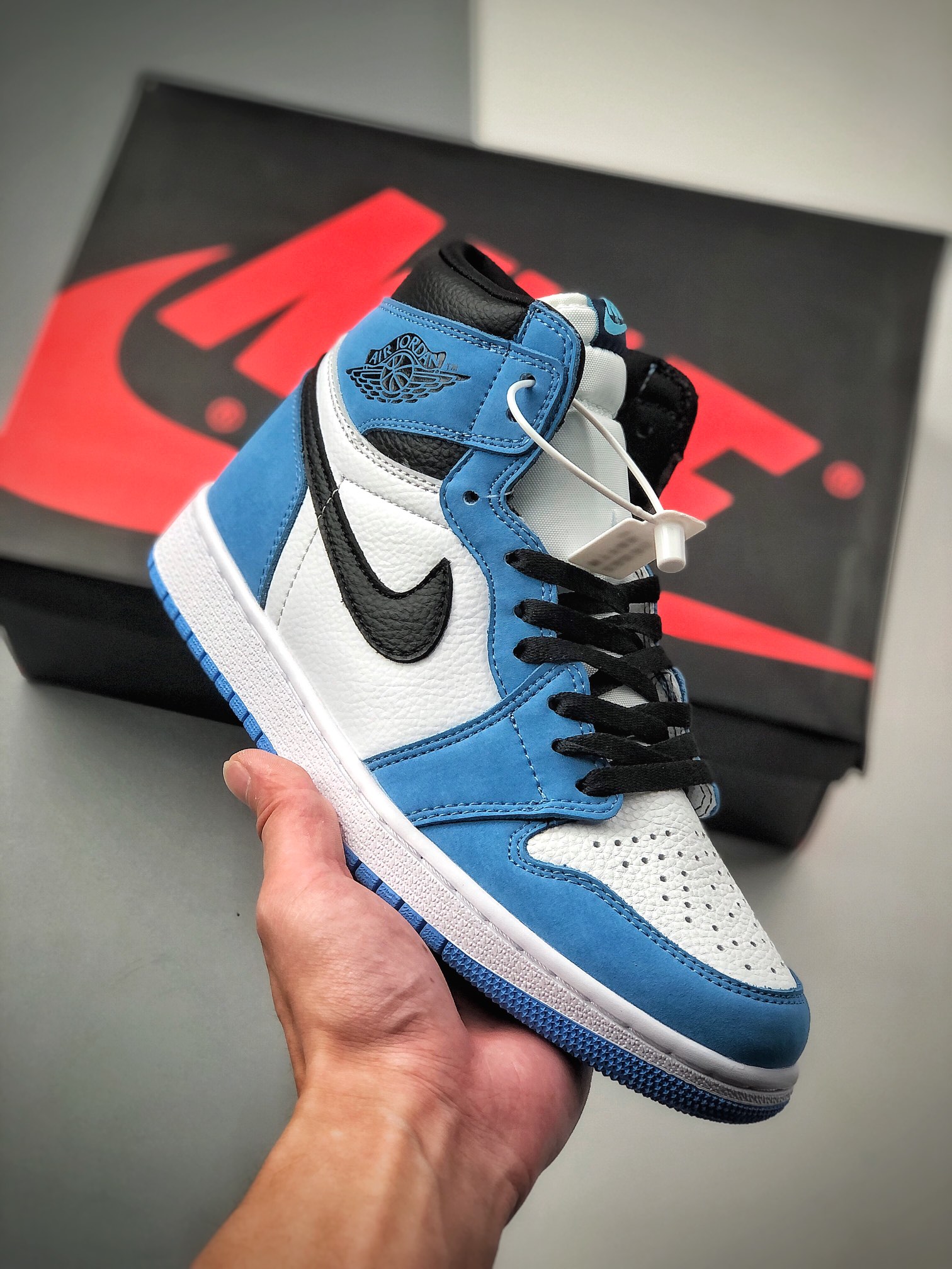 Air Jordan 1 High OG "University Blue" de caña alta, azul universitario AJ1 Jordan 1 aj1 Qiao 1 caña alta azul Carolina…